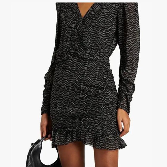 ba&sh Little Ruched Printed Georgette Mini Dress - Picture 2 of 16